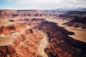 Aerial view of a beautiful canyon landscape