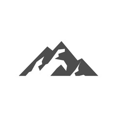 mountain and hill icons in black