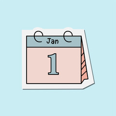 Calendar January New Year Pastel