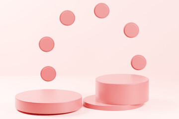 3d rendering podium background illustration element