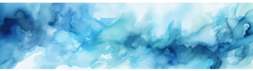 A blue and white abstract watercolor backgroud banner design