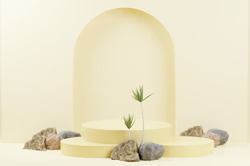 3d rendering podium background illustration element