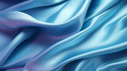 Obraz premium A close up of a light blue abstract satin fabric, luxury fabric design background