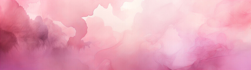 A abstract designed pink, peach and white watercolor background banner