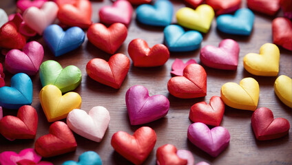 Fototapeta na wymiar paper hearts valentine's day