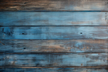Obraz premium Timeber blue wooden vintage texture and background copy space, ai generative