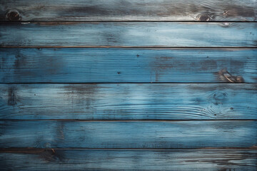 Timeber blue wooden vintage texture and background copy space, ai generative