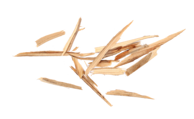 Pile pieces of broken planks, isolated on white, background and texture, clipping
