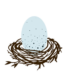 Hand drawn art of Easter egg. Vector illustration card.