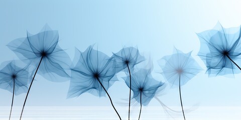 Abstract gentle transparent flowers, cyber silverpoint impressionism. Great as wallpaper, background, postcard, banner.