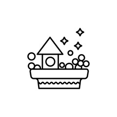 Play ball pit vector icon in black and white color. Suitable for apps and websites UI designs.