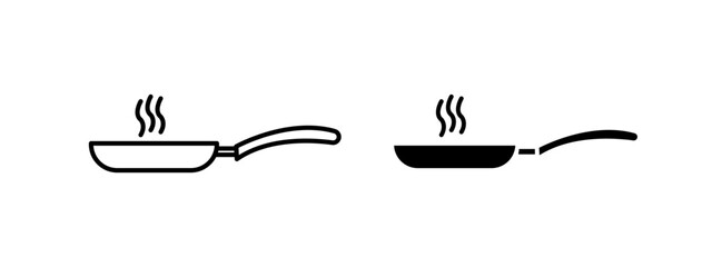 Frying pan icon set. vector illustration