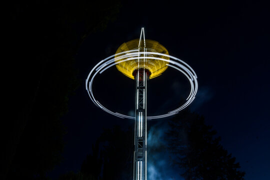 Colorful lighting in theme park