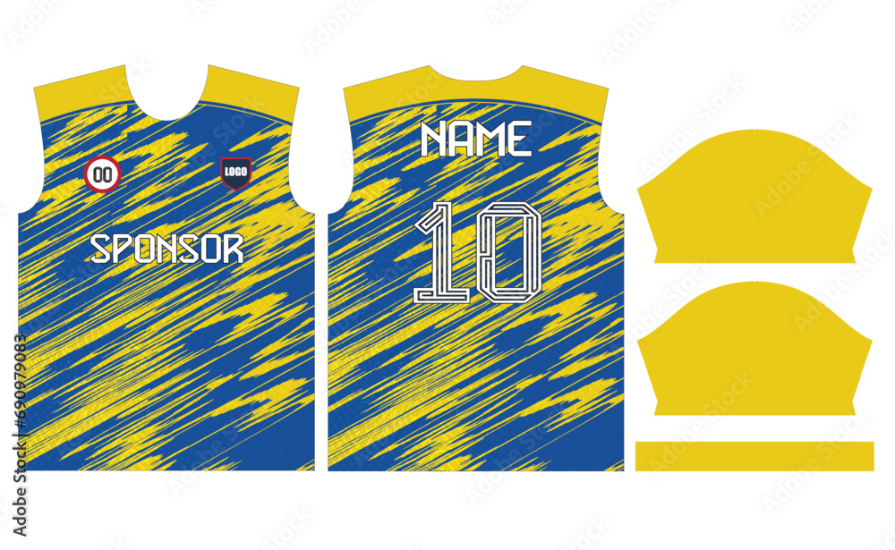 Sticker soccer jersey design for sublimation or football cricket jersey design