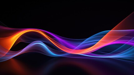 colorful Energy Flow and line connection in dark Background