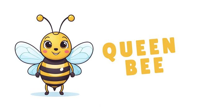 Video Easy Animated animals Queen bee for kids learning, Fun learning for kids, 4K Quality