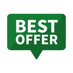 Best Offer In Green Rectangle Shape For Promotion Business Marketing Social Media Information
