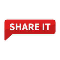 Share It In Red Rectangle Shape For Notification Promotion Business Information Social Media
