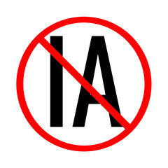 No AI artificial intelligence symbol icon called IA intelligence artificielle in French language