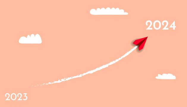red plane flying to success from 2023 to 2024.
Action plan strategy is the idea of ​​taking all necessary steps to achieve your goal.