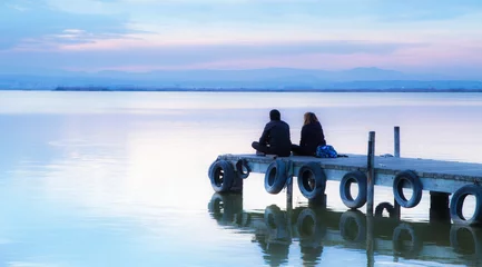 Poster Im Rahmen disfrutando en pareja de un dia en el lago © kesipun