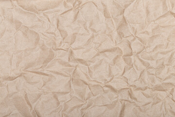 Fototapeta premium Brown wrinkle recycle paper background, Brown Craft crumpled paper, cardboard background.