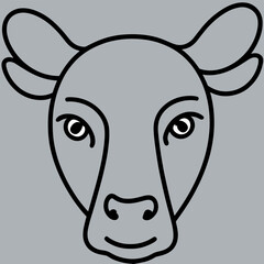 Cow icon. Isolated cow head on white background 
