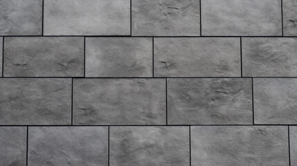 Close-up grey Clinker tiles wallpaper imitation brick for finishing works. Material for covering the facade and walls. Modern clinker tile imitating brickwork. - 690984820