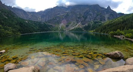 mountain lake mountain peak Morskie Oko Zakopane Poland view landscape © Андрей Трубицын