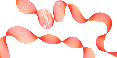 Abstract background with waves for banner. Medium banner size. Vector background with lines. Element for design isolated on white. Red and orange color. Beauty, fashion, girls, women, love