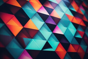 Fototapeta premium Abstract Geometric - Bold geometric patterns with vibrant colors - AI Generated