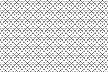 Fish scale pattern line art, tile pattern line, mermaid tail pattern vector.