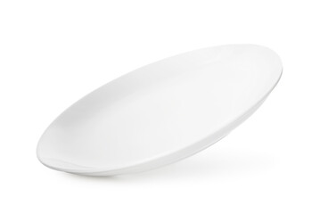 Clean empty ceramic plate isolated on white