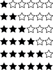 Ikony gwiazdek. Zestaw ikon recenzji, opinii, oceny. - obrazy, fototapety, plakaty