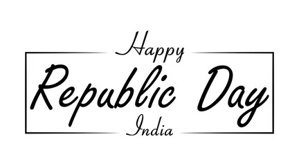 Vector happy indian republic day text typography design. - obrazy, fototapety, plakaty