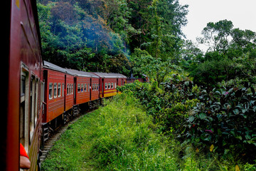 Sri Lanka's Colombo Fort main train station to Badulla station travels through dense forest.