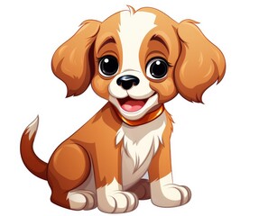 Cute Cartoon Puppy with Big Eyes