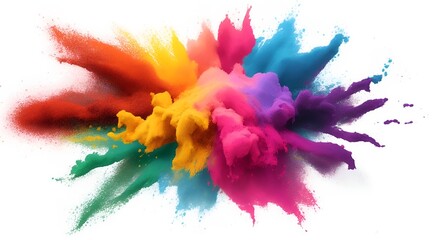 Explosion of vibrant, colorful ink splattering in creative motion.
