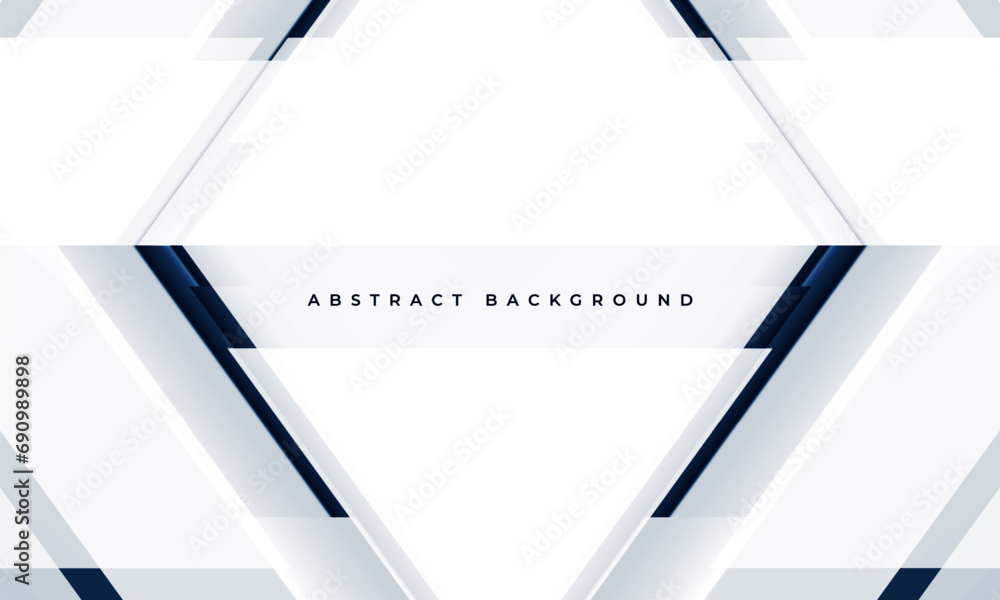 Poster white and dark blue 3d geometric abstract background with rhombus frame. white technology modern abs