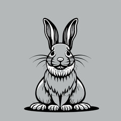 Hipster Nerdy Geeky Woodland Bunny Rabbit icon Illustration