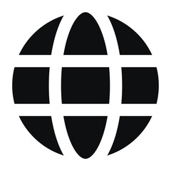 globe, language and internet vector icon