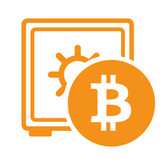 Bitcoin safe wallet symbol icon pictogram button security finance