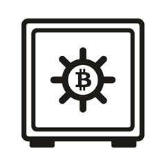 Bitcoin safe wallet symbol icon pictogram button security finance