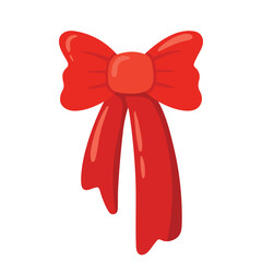Red Ribbon Icon for Christmas Element Decoration Vector Illustration