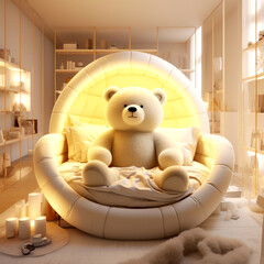 teddy bear in the bathroom