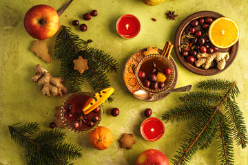 christmas decoration on the table