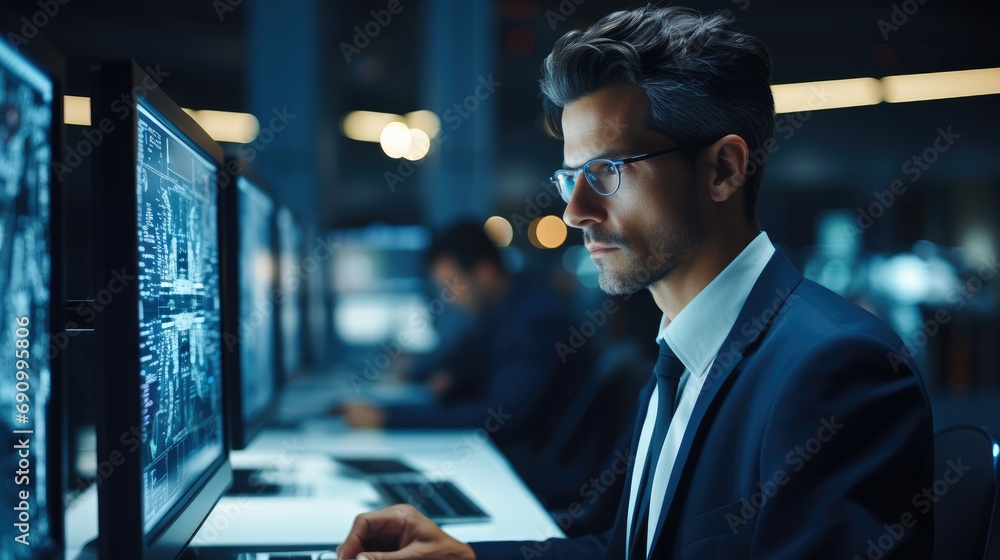 Poster Oriented IT specialist managing a database, Ensuring data integrity and accuracy.