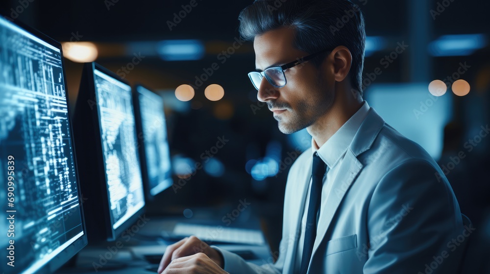 Fototapete oriented it specialist managing a database, ensuring data integrity and accuracy.