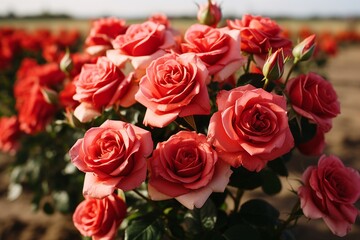 Obraz premium Rose flower shrub wedding background for a touch of elegance.