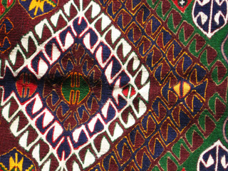 Fototapeta premium close-up of hand-woven wool rug
